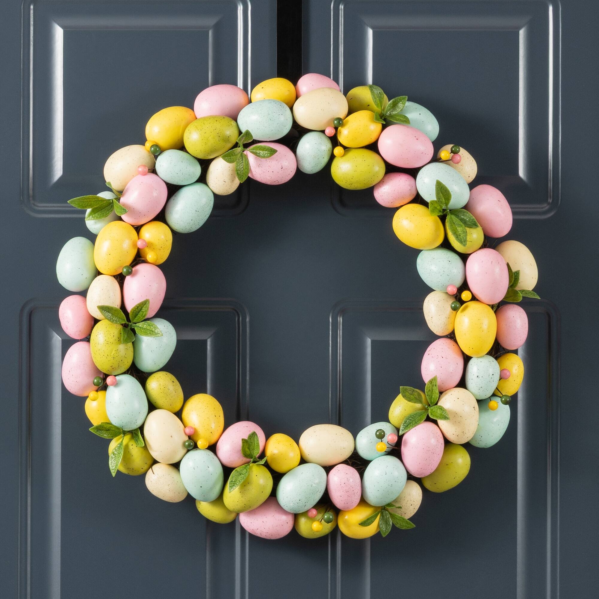 Glitzhome® 18" Easter Eggs Wreath